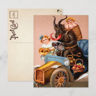 ヴィンテージ駆動Krampusはがき ポストカード