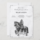 ヴィンテージ騎士と剣の誕生日 招待状 (正面)