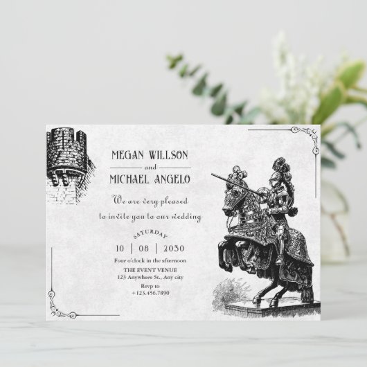 ヴィンテージ騎士の剣結婚騎士 招待状 (スタンド正面)