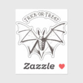 ヴィンテージ骨格こうもりハロウィーンステッカー シール (シート)