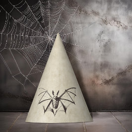 ヴィンテージ骨格こうもりハロウィーン パーティーハット