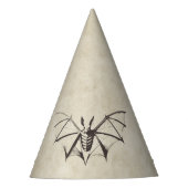 ヴィンテージ骨格こうもりハロウィーン パーティーハット (正面)