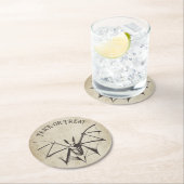 ヴィンテージ骨格こうもりハロウィーン ラウンドペーパーコースター (インサイチュ)