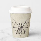 ヴィンテージ骨格こうもりハロウィーン 紙コップ (裏面)