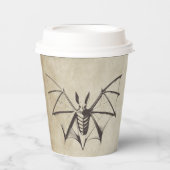 ヴィンテージ骨格こうもりハロウィーン 紙コップ (正面)