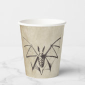 ヴィンテージ骨格こうもりハロウィーン 紙コップ (正面)