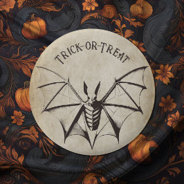 ヴィンテージ骨格こうもりハロウィーン 缶バッジ