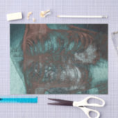 ヴィンテージ骨格のX線ティール（緑がかった色）茶色のテクスチャ 薄葉紙 (クラフト)