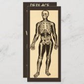 ヴィンテージ骨格イラストレーションエージドお洒落フラット (正面/裏面)