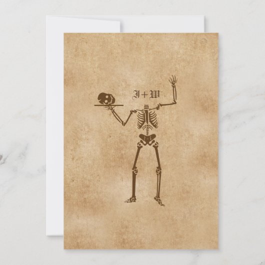 ヴィンテージ骨格ビクトリアンゴシックのハロウィーン 招待状 (裏面)