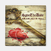 ヴィンテージ骨格ビクトリアン鍵ステームパ結婚ンク マグネット (正面)