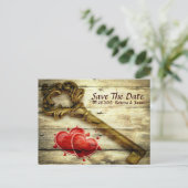 ヴィンテージ骨格ビクトリアン鍵ステームパ結婚ンク 案内ポストカード (スタンド正面)