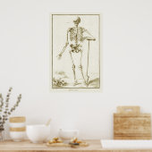 ヴィンテージ骨格、Denis Diderotによる人間の解剖学 ポスター (キッチン)