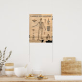 ヴィンテージ骨解剖図1906 ポスター (キッチン)