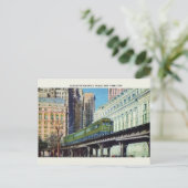 ヴィンテージ高架電車ニューヨーク市葉書 ポストカード (スタンド正面)
