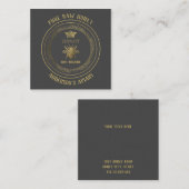 ヴィンテージ高級金ゴールドクラウンビー/養蜂場/養蜂場 スクエア名刺 (正面/裏面)