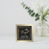 ヴィンテージ高級金ゴールドスクリプトハニーブランチ スクエア名刺 (スタンド正面)