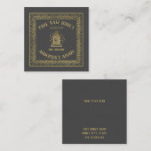 ヴィンテージ高級金ゴールドミツバチ巣蜂蜜/養蜂場/養蜂場 スクエア名刺 (正面/裏面)