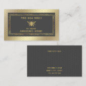 ヴィンテージ高級金ゴールドミツバチ蜂蜜/養蜂場/養蜂場 名刺 (正面/裏面)