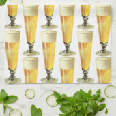 ヴィンテージ高霜の降りた荷車を引くビール、アルコール飲料 キッチンタオル (折り畳み)