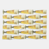 ヴィンテージ高霜の降りた荷車を引くビール、アルコール飲料 キッチンタオル (横)