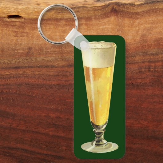 ヴィンテージ高霜の降りた荷車を引くビール、アルコール飲料 キーホルダー (正面)