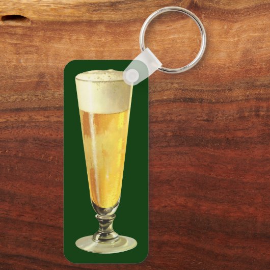 ヴィンテージ高霜の降りた荷車を引くビール、アルコール飲料 キーホルダー (裏面)