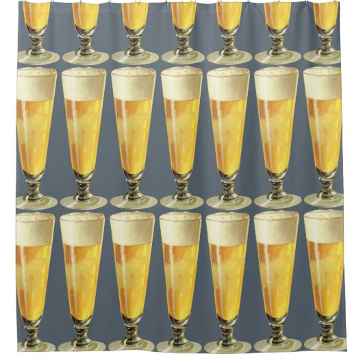 ヴィンテージ高霜の降りた荷車を引くビール、アルコール飲料 シャワーカーテン (正面)