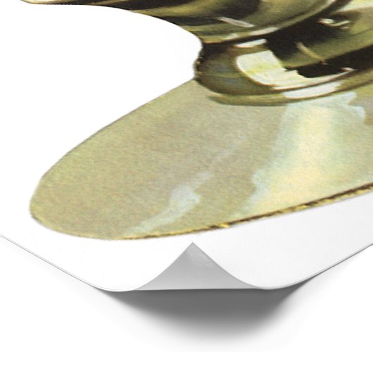 ヴィンテージ高霜の降りた荷車を引くビール、アルコール飲料 ポスター (角)