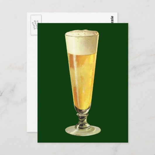 ヴィンテージ高霜の降りた荷車を引くビール、アルコール飲料 ポストカード (正面/裏面)