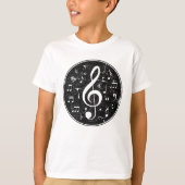 ヴィンテージ高音クレフ、 音符記号音書学生 Tシャツ (正面)