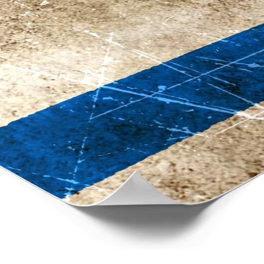 ヴィンテージ高齢と傷の付いたイスラエル国旗 ポスター (角)