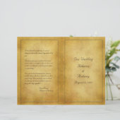 ヴィンテージ高齢化パーチメントルック結婚式 プログラム (スタンド正面)