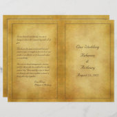 ヴィンテージ高齢化パーチメントルック結婚式 プログラム (正面/裏面)