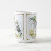 ヴィンテージ魅力的の小僧とオウム コーヒーマグカップ (中央)