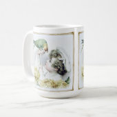 ヴィンテージ魅力的の小僧とオウム コーヒーマグカップ (正面左)