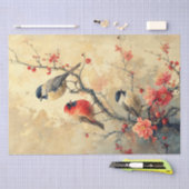 ヴィンテージ魅力的の花 薄葉紙 (クラフト)