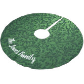 ヴィンテージ魅力的の葉の緑のクリスマスグリーン ブラッシュドポリエステルツリースカート (アングル)