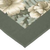 ヴィンテージ魅力的ほこりまみれの緑と金ゴールドの花 テーブルクロス (アングル)