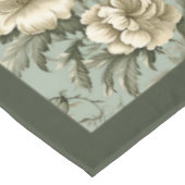 ヴィンテージ魅力的ほこりまみれの緑と金ゴールドの花 テーブルクロス (アングル)