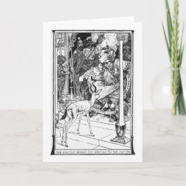 ヴィンテージ魅力的ガゼルとスルタンイラストレーション カード