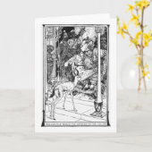 ヴィンテージ魅力的ガゼルとスルタンイラストレーション カード (黄色い花)