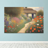 ヴィンテージ魅力的コテージ造油画 キャンバスプリント (インサイチュ (ウッドフロア))