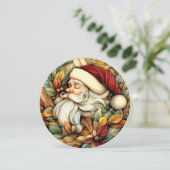 ヴィンテージ魅力的サンタのカスタマイズ可能ラウンド シーズンカード (スタンド正面)