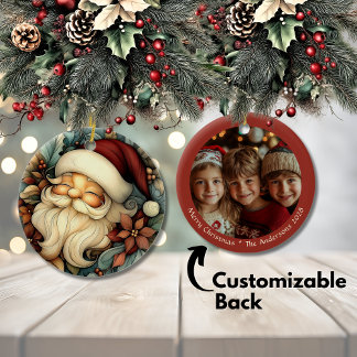 ヴィンテージ魅力的サンタクリスマスカスタマイズ セラミックオーナメント