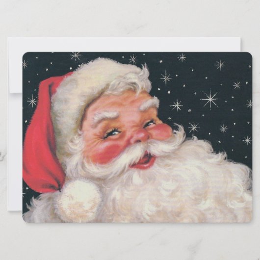 ヴィンテージ魅力的サンタクロース シーズンカード (正面)