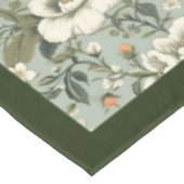 ヴィンテージ魅力的ソフトパステルグリーン白い花 テーブルクロス (アングル)