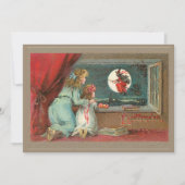 ヴィンテージ魅力的ハロウィーンの子ども ノートカード (正面)