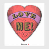 ヴィンテージ魅力的ハートバッジのシール – Love Me シール (シート)