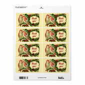 ヴィンテージ魅力的ラブバードありがとうステッカー ラベル (フルシート)